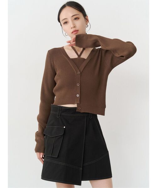 MURUA（ムルーア）の「ホルタードッキングトップス（ニット/セーター・レディース・ブラック/ブラウン・FREE）」の13枚目の写真