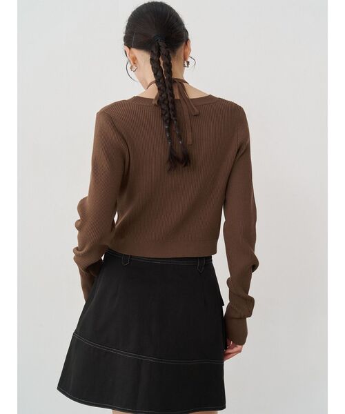 MURUA（ムルーア）の「ホルタードッキングトップス（ニット/セーター・レディース・ブラック/ブラウン・FREE）」の14枚目の写真
