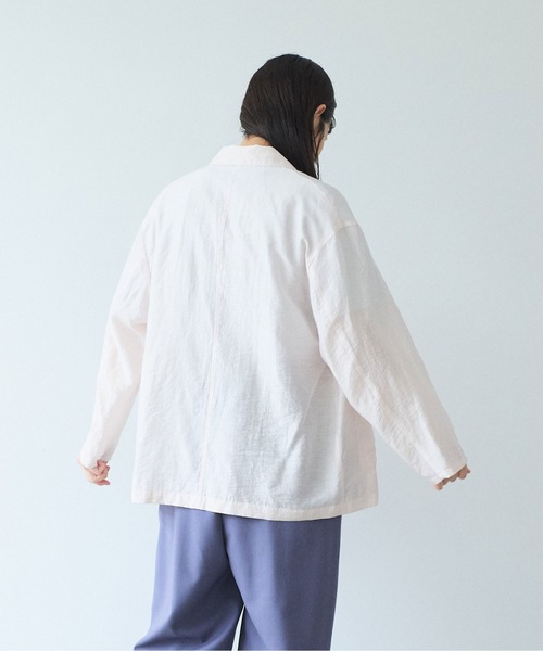 yuni(ユニ )の「RayonLinenNylon朱雀 tailored strings ジャケット(テーラードジャケット・レディース・ピンク/ホワイト・FREE)」の17枚目の写真