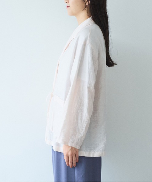 yuni(ユニ )の「RayonLinenNylon朱雀 tailored strings ジャケット(テーラードジャケット・レディース・ピンク/ホワイト・FREE)」の19枚目の写真