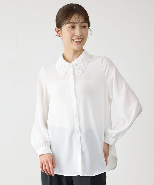 Jayro(ジャイロ)の「衿レースブラウス(シャツ/ブラウス・レディース・ラベンダー/ホワイト系その他・M)」の1枚目の写真