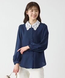 衿レースブラウス