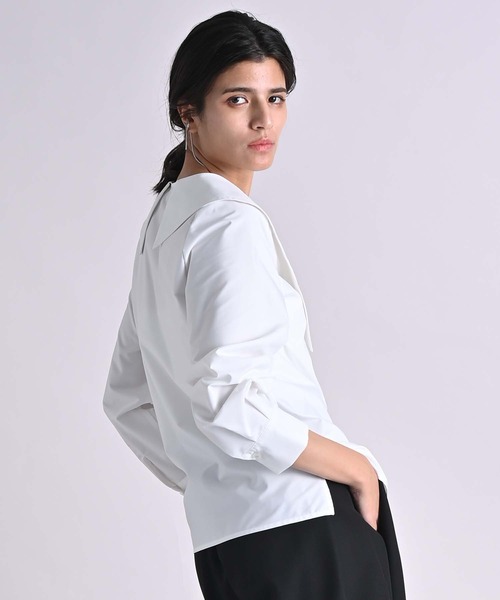 RAW FUDGE（ローファッジ）の「アシメカラーブラウス（シャツ/ブラウス・レディース・ブラック/オフホワイト・M）」の6枚目の写真