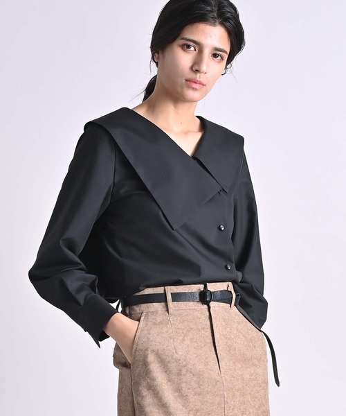 RAW FUDGE（ローファッジ）の「アシメカラーブラウス（シャツ/ブラウス・レディース・ブラック/オフホワイト・M）」の13枚目の写真