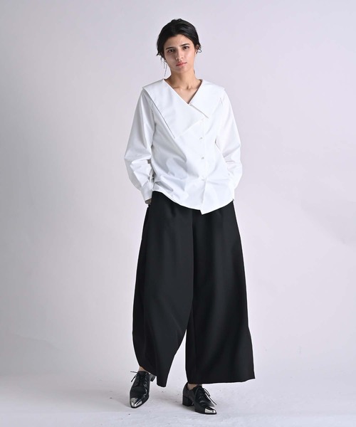 RAW FUDGE（ローファッジ）の「アシメカラーブラウス（シャツ/ブラウス・レディース・ブラック/オフホワイト・M）」の9枚目の写真