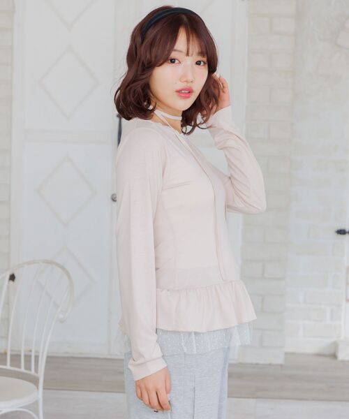 ems excite（エムズエキサイト）の「裾フリルインナーCT（Tシャツ/カットソー・レディース・ピンク/ダークブルー/ダークグレー・FREE）」の19枚目の写真