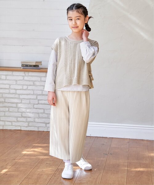 ikka（イッカ）の「【親子コーデ】カットプリーツワイドパンツ（120~160cm）（その他パンツ・キッズ・グレイッシュベージュ/チャコール・150/140/130/120/160）」の12枚目の写真
