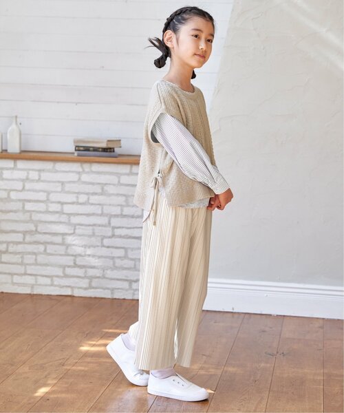 ikka（イッカ）の「【親子コーデ】カットプリーツワイドパンツ（120~160cm）（その他パンツ・キッズ・グレイッシュベージュ/チャコール・150/140/130/120/160）」の14枚目の写真