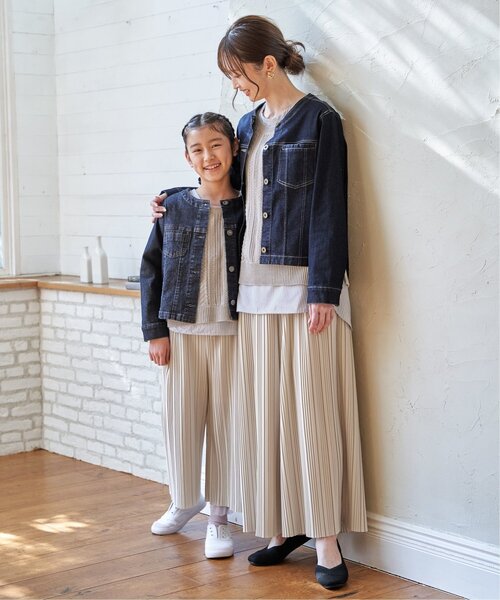 ikka（イッカ）の「【親子コーデ】カットプリーツワイドパンツ（120~160cm）（その他パンツ・キッズ・グレイッシュベージュ/チャコール・150/140/130/120/160）」の18枚目の写真