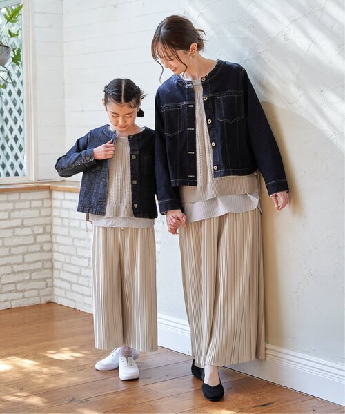 ikka（イッカ）の「【親子コーデ】カットプリーツワイドパンツ（120~160cm）（その他パンツ・キッズ・グレイッシュベージュ/チャコール・150/140/130/120/160）」の19枚目の写真