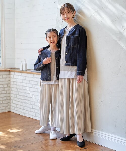 ikka（イッカ）の「【親子コーデ】カットプリーツワイドパンツ（120~160cm）（その他パンツ・キッズ・グレイッシュベージュ/チャコール・150/140/130/120/160）」の20枚目の写真