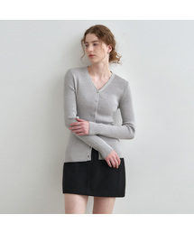 MONGDOL（モンドル）の「リブVネックカーディガン MDCD034_5カラー（カーディガン/ボレロ）」