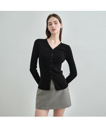 MONGDOL（モンドル）の「リブVネックカーディガン MDCD034_5カラー（カーディガン/ボレロ）」
