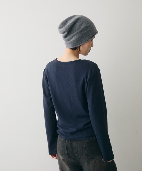 full/fill.（フルフィル）の「layered henly neck T / レイヤードヘンリーネックT（Tシャツ/カットソー・レディース・ネイビー/ブラック・FREE）」の7枚目の写真