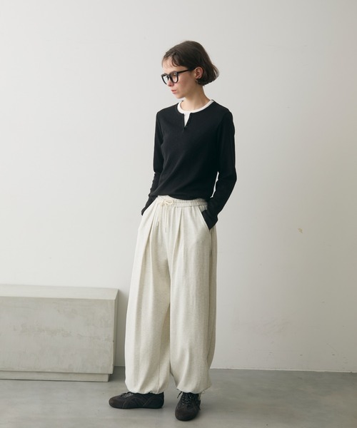 full/fill.（フルフィル）の「layered henly neck T / レイヤードヘンリーネックT（Tシャツ/カットソー・レディース・ネイビー/ブラック・FREE）」の22枚目の写真