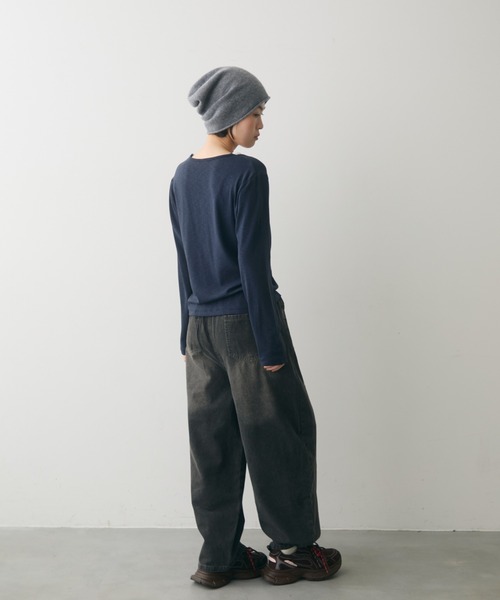 full/fill.（フルフィル）の「layered henly neck T / レイヤードヘンリーネックT（Tシャツ/カットソー・レディース・ネイビー/ブラック・FREE）」の12枚目の写真