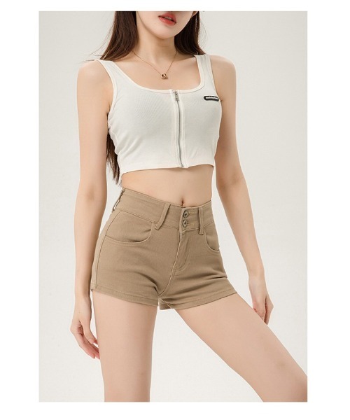 Ritzy(リッツィー)の「ハイウエストフィットショートパンツ(デニムパンツ・レディース・カーキ・M/L/S)」の10枚目の写真