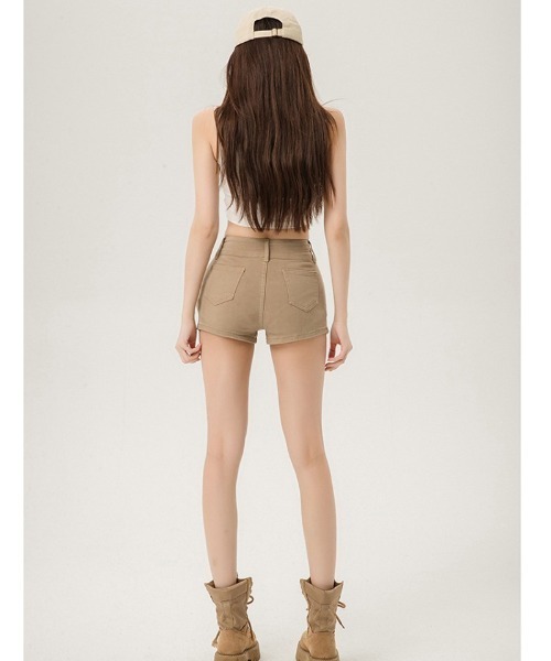 Ritzy(リッツィー)の「ハイウエストフィットショートパンツ(デニムパンツ・レディース・カーキ・M/L/S)」の13枚目の写真