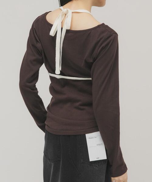 KBF（ケイビーエフ）の「バイカラービスチェSETトップス（Tシャツ/カットソー・レディース・ホワイト系その他/ブラウン系その他・ONE）」の2枚目の写真