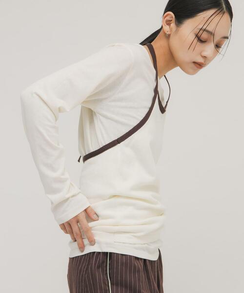 KBF（ケイビーエフ）の「バイカラービスチェSETトップス（Tシャツ/カットソー・レディース・ホワイト系その他/ブラウン系その他・ONE）」の4枚目の写真