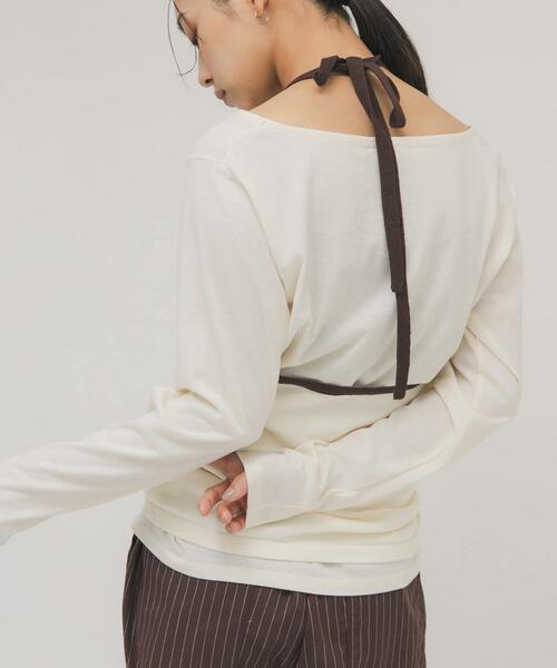 KBF（ケイビーエフ）の「バイカラービスチェSETトップス（Tシャツ/カットソー・レディース・ホワイト系その他/ブラウン系その他・ONE）」の5枚目の写真