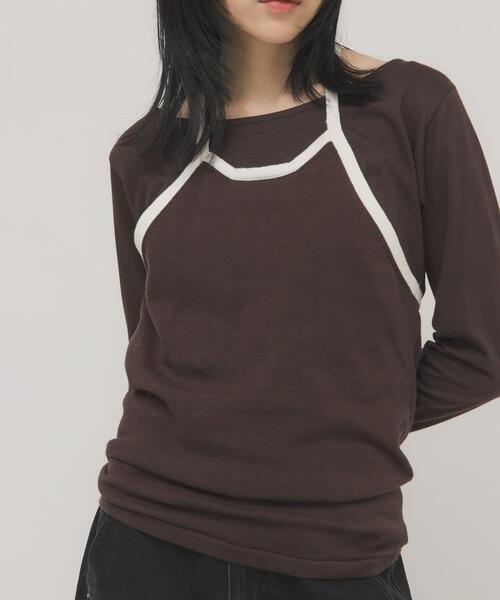 KBF（ケイビーエフ）の「バイカラービスチェSETトップス（Tシャツ/カットソー・レディース・ホワイト系その他/ブラウン系その他・ONE）」の16枚目の写真