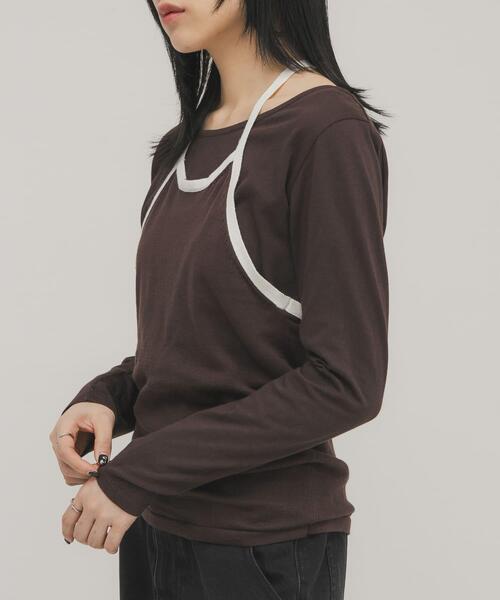 KBF（ケイビーエフ）の「バイカラービスチェSETトップス（Tシャツ/カットソー・レディース・ホワイト系その他/ブラウン系その他・ONE）」の17枚目の写真