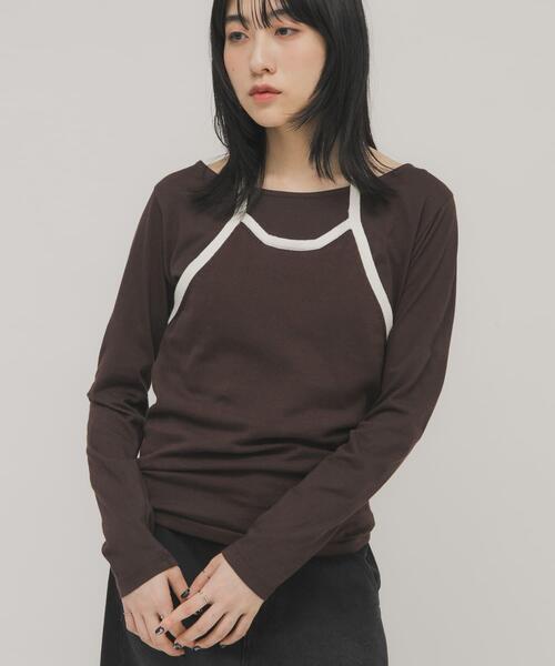 KBF（ケイビーエフ）の「バイカラービスチェSETトップス（Tシャツ/カットソー・レディース・ホワイト系その他/ブラウン系その他・ONE）」の18枚目の写真