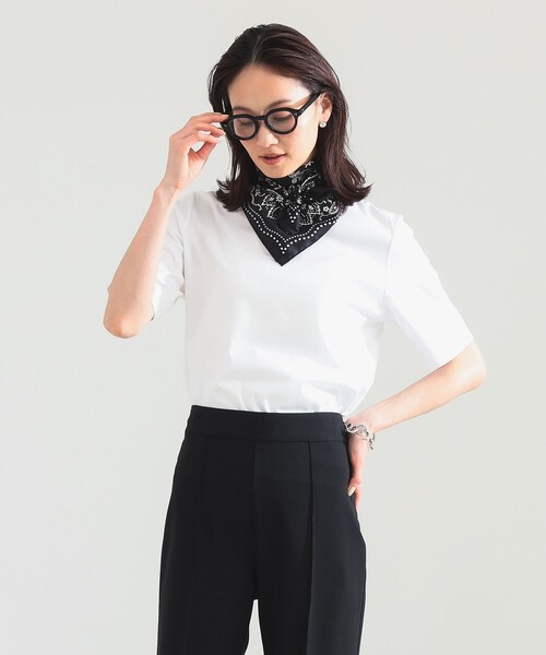 Demi-Luxe BEAMS(デミルクス ビームス)の「スムース ハーフスリーブ Tシャツ(Tシャツ/カットソー・レディース・ピンク/ホワイト/ブラック・ONE SIZE)」の2枚目の写真