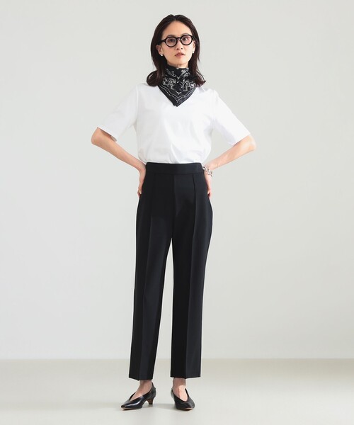 Demi-Luxe BEAMS(デミルクス ビームス)の「スムース ハーフスリーブ Tシャツ(Tシャツ/カットソー・レディース・ピンク/ホワイト/ブラック・ONE SIZE)」の6枚目の写真