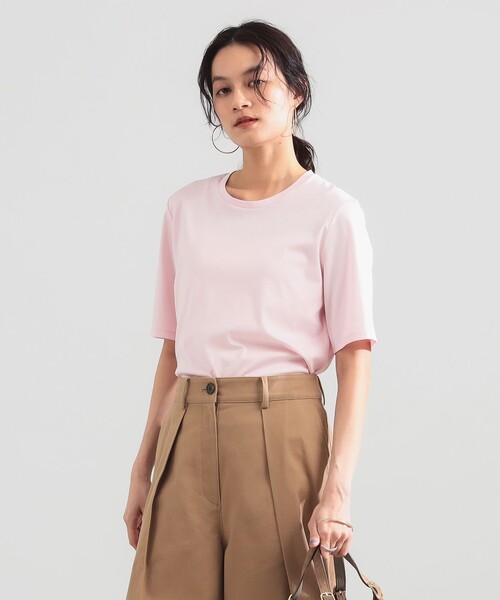 Demi-Luxe BEAMS(デミルクス ビームス)の「スムース ハーフスリーブ Tシャツ(Tシャツ/カットソー・レディース・ピンク/ホワイト/ブラック・ONE SIZE)」の17枚目の写真