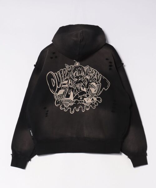 over print(オーバープリント)の「overprint/オーバープリント/SHADOW Hoodie A(パーカー・レディース・ブラック/ピンク・L)」の3枚目の写真