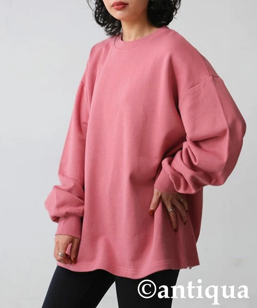 antiqua(アンティカ)の「バックデザイン プルオーバー(Tシャツ/カットソー・レディース・ピンク系その他/アイボリー/チャコールグレー・FREE)」の8枚目の写真