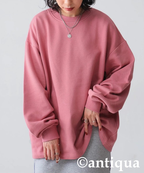 antiqua(アンティカ)の「バックデザイン プルオーバー(Tシャツ/カットソー・レディース・ピンク系その他/アイボリー/チャコールグレー・FREE)」の10枚目の写真