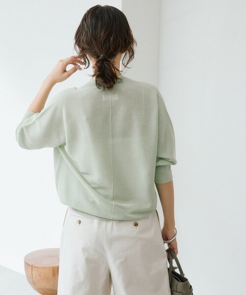 RIVE DROITE（リヴドロワ）の「予約【軽くしなやかな着心地】ライトギマバックボリュームニット（ニット/セーター・レディース・モカ/ピンク/グリーン/ブラック/オフホワイト・FREE）」の18枚目の写真