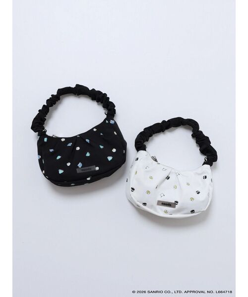 EMODA(エモダ)の「【はぴだんぶい】GATHER HANDLE PATTERN MINI BAG(ハンドバッグ・レディース・ホワイト/ブラック・FREE)」の3枚目の写真