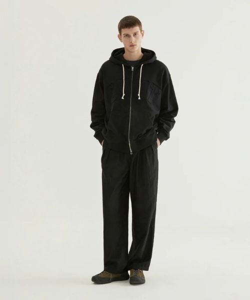 COVERNAT（カバーナット）の「[SOOBIN着用] CVNT VINTAGE ZIP-UP HOODIE（パーカー・メンズ・ブラック/ライトカーキ・X-SMALL/SMALL/MEDIUM/LARGE/X-LARGE/XX-LARGE）」の8枚目の写真