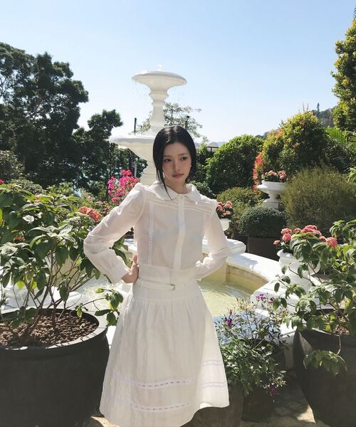 LETTER FROM MOON(レターフロムムーン)の「レースピンタックシャツブラウス(ホワイト)(シャツ/ブラウス・レディース・その他・FREE)」の8枚目の写真