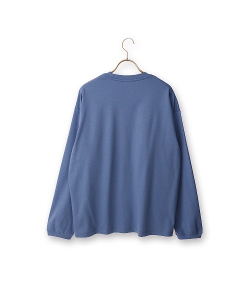 AOYAMA(アオヤマ)の「形態安定ロングTシャツ【COOL CONTACT】【#すご】<綿100%の高級感のあるシルケットスムース素材をイージーケアで>(Tシャツ/カットソー・メンズ・ホワイト/ブルー/ネイビー・LL/L/M/S)」の5枚目の写真