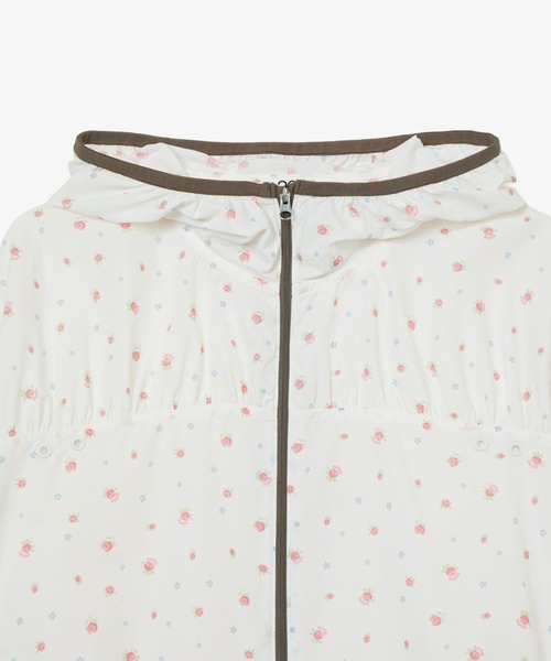 aeae（エーイーエーイー）の「FLOWER WINDBREAKER JACKET（ナイロンジャケット・レディース・ホワイト/カーキ・FREE）」の4枚目の写真