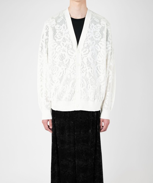 LAD MUSICIAN(ラッドミュージシャン)の「FLOWER MESH CARDIGAN(カーディガン/ボレロ・メンズ・ホワイト/ブラック・FREE)」の8枚目の写真