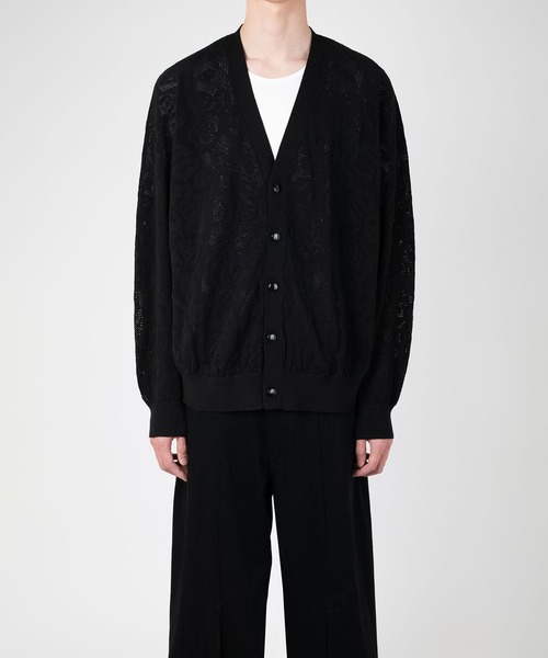LAD MUSICIAN(ラッドミュージシャン)の「FLOWER MESH CARDIGAN(カーディガン/ボレロ・メンズ・ホワイト/ブラック・FREE)」の4枚目の写真