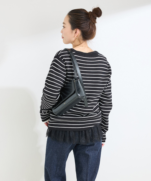 Simplicite（サンプリシテ）の「手洗い可 / 裾レースインナー（Tシャツ/カットソー・レディース・ブラック/ホワイト・FREE）」の8枚目の写真