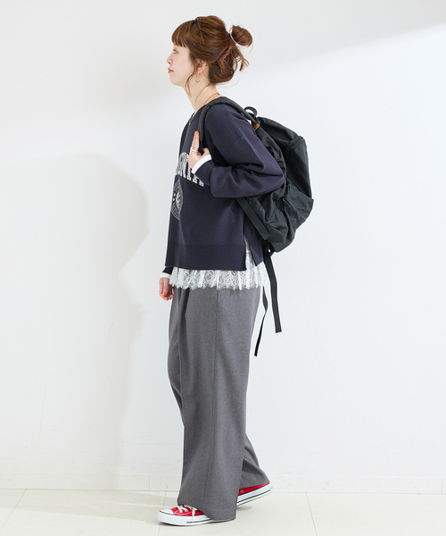 Simplicite（サンプリシテ）の「手洗い可 / 裾レースインナー（Tシャツ/カットソー・レディース・ブラック/ホワイト・FREE）」の10枚目の写真