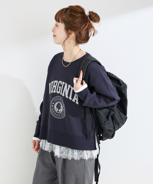 Simplicite（サンプリシテ）の「手洗い可 / 裾レースインナー（Tシャツ/カットソー・レディース・ブラック/ホワイト・FREE）」の13枚目の写真