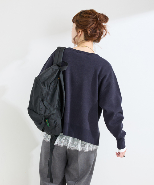 Simplicite（サンプリシテ）の「手洗い可 / 裾レースインナー（Tシャツ/カットソー・レディース・ブラック/ホワイト・FREE）」の15枚目の写真