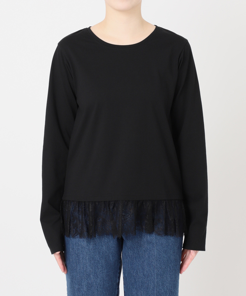 Simplicite（サンプリシテ）の「手洗い可 / 裾レースインナー（Tシャツ/カットソー・レディース・ブラック/ホワイト・FREE）」の17枚目の写真