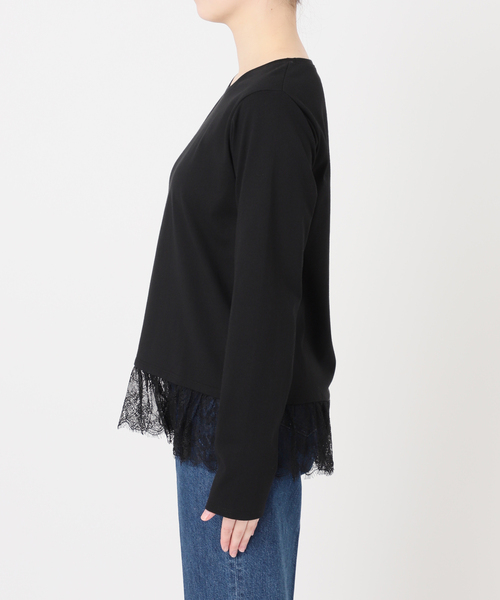 Simplicite（サンプリシテ）の「手洗い可 / 裾レースインナー（Tシャツ/カットソー・レディース・ブラック/ホワイト・FREE）」の18枚目の写真