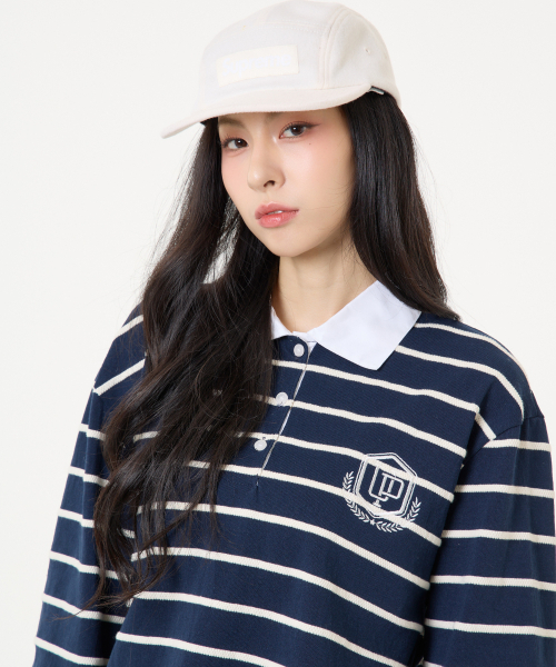 UNKNOWN PLANET(アンノウンプラネット)の「ジャガードストライプラグビーコラシャツネイビー(ポロシャツ・レディース・その他・1/2)」の11枚目の写真