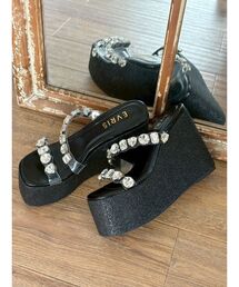 EVRIS | 厚底ビジュープラットフォームサンダル(サンダル)